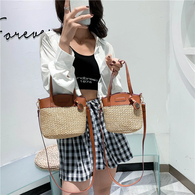 Ins Popular Small Straw Bag 2020 Woven Portable Female Vacation Rattan Bag Messenger Bag