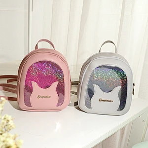 New Style Minimalist Transparent Jelly Color PVC Double Shoulder Backpack Mini Waterproof Portable Girls Backpack