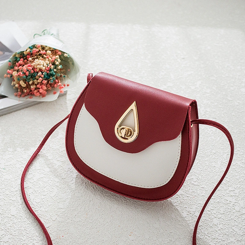 Korean Version 2020 New Small Mobile Phone Bag Personality Water Drop Lock PU Female Shoulder Bag Crossbody Bag