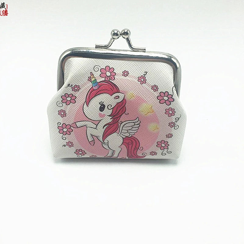 New unicorn cartoon small coin purse children's creative short wallet printing mini coin bag