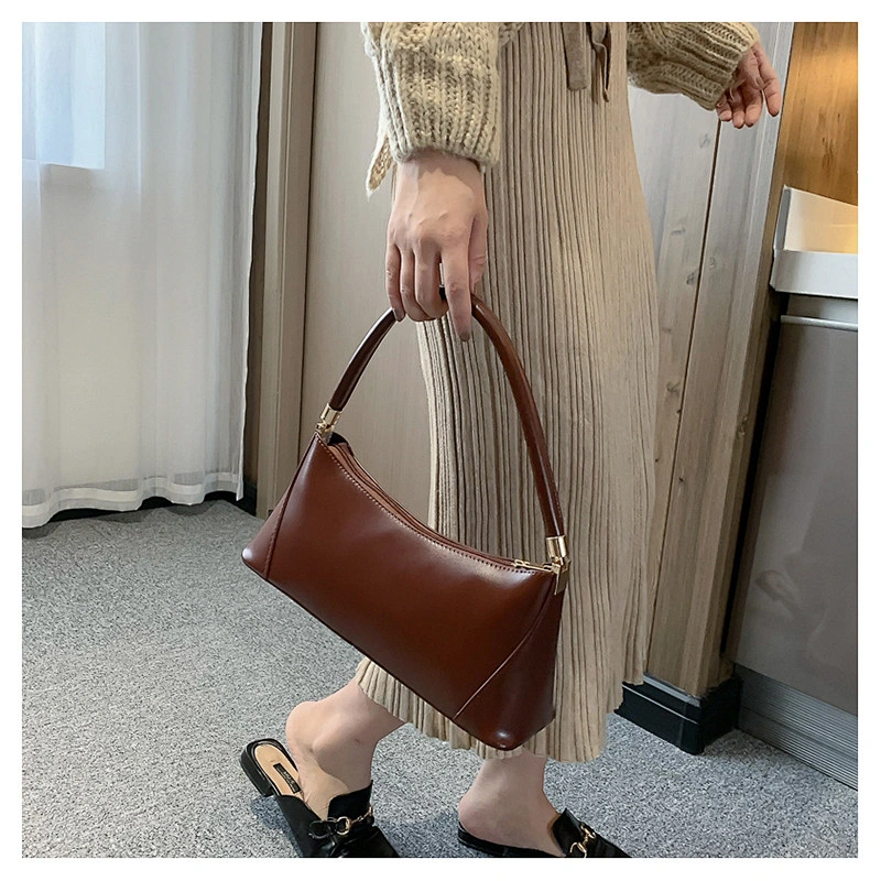 High Quality PU Ladies Fashion Underarm Bags Female Simple Retro Handbag For Women Shoulder Bag