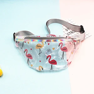 Fashion Women Unicorn Belt Bum Bag Girls Waterproof Transparent Clear Fanny Pack Pvc Waist Bag