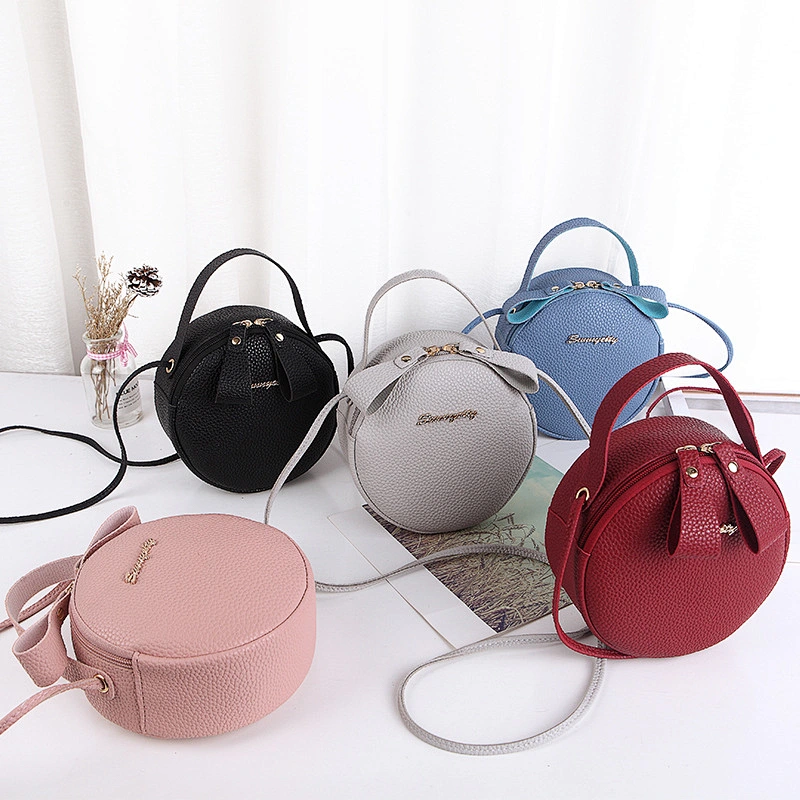 Summer New Designer Mini Round PU Leather Cute Crossbody Bag Women Handbag