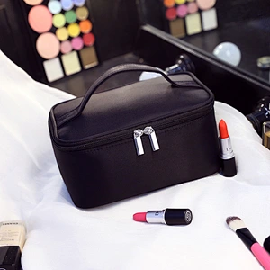 Custom Nylon Ladies Elegant Cosmetic Bag Portable Folding Travel Single Layer Cosmetic Bag