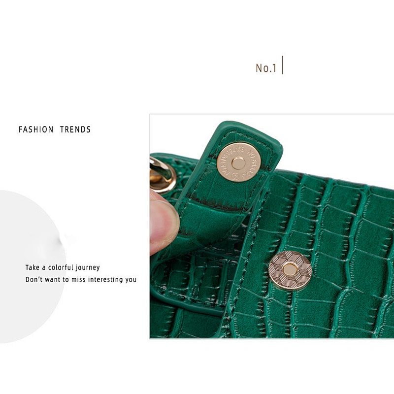 Fashion embossed crocodile leather cell phone crossbody bag wallet mobile phone bags cases