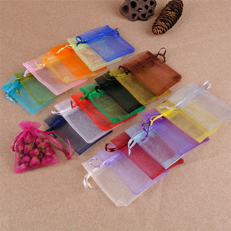 High quality gift bags custom cheap organza storage gift pouch drawstring bag