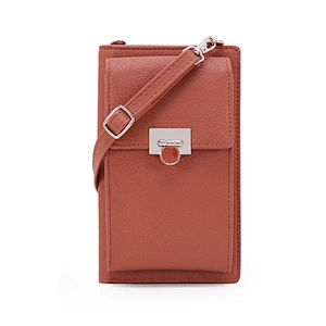 New Style Ladies Wallet Vertical Lychee Pattern Diagonal PU Mobile Phone Wallet Bag