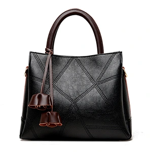 2020 Best Selling Custom PU Leather Large Handbags For Women Tassel Flower Handle Bags