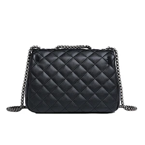 New trendy women genuine leather crossbody shoulder bags ladies chain sling bag