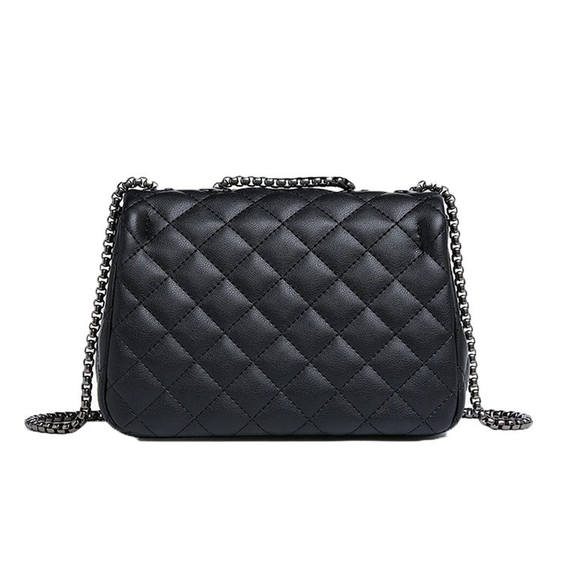 New trendy women genuine leather crossbody shoulder bags ladies chain sling bag