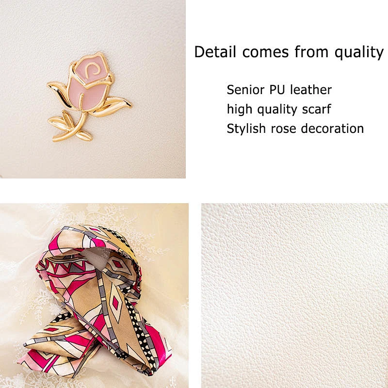 2020 Spring Summer Personality Mini Shoulder PU  Bag with Scarf  fashion waterproof ladies  crossbody bag