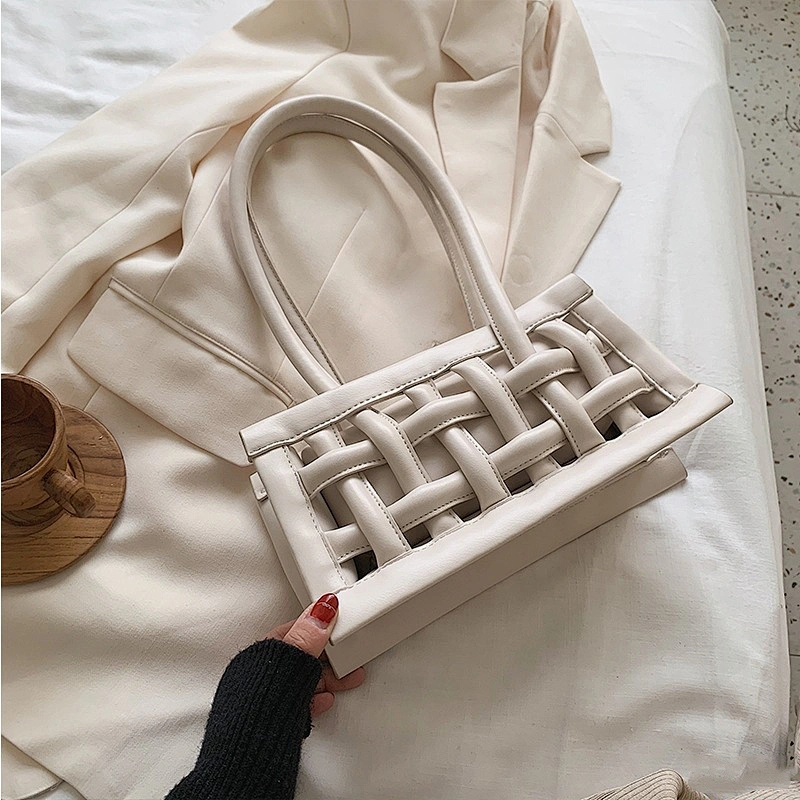 Solid Color Leather Hollow Out Retro Simple Portable Girl Shoulder New Arrival Female Bags Women Handbags Lady Hand Bag