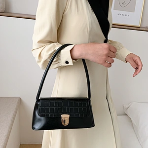 New Design Women Black White PU Leather Fashion Handbags 2021 Popular Simple Crossbody Shoulder Bag For Ladies