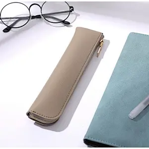 Soft PU Leather Pencil Pen Case Pouch Holder Stationery Bag Zipper Pouch