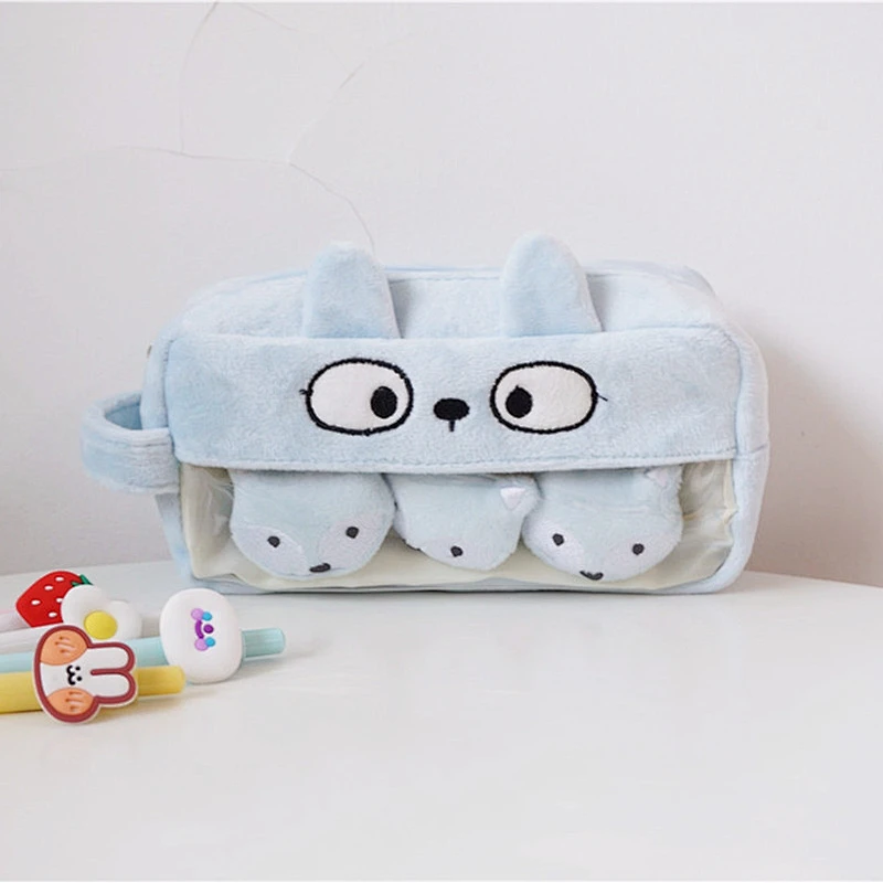 Plush Cute Pencil Case Large Capacity Multifunction Creative Personality Funny Simple Female Stationery Bag