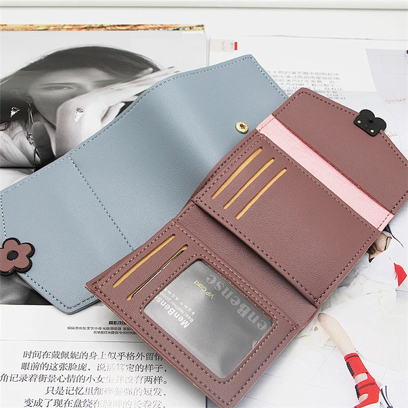 Female Purse Small Card Holder Leather Women Wallet