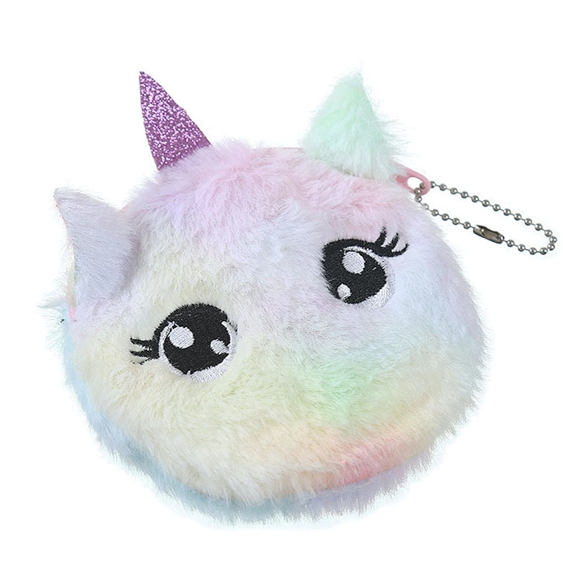 Hot selling creative unicorn cartoon coin purse children's cute plush coin purse