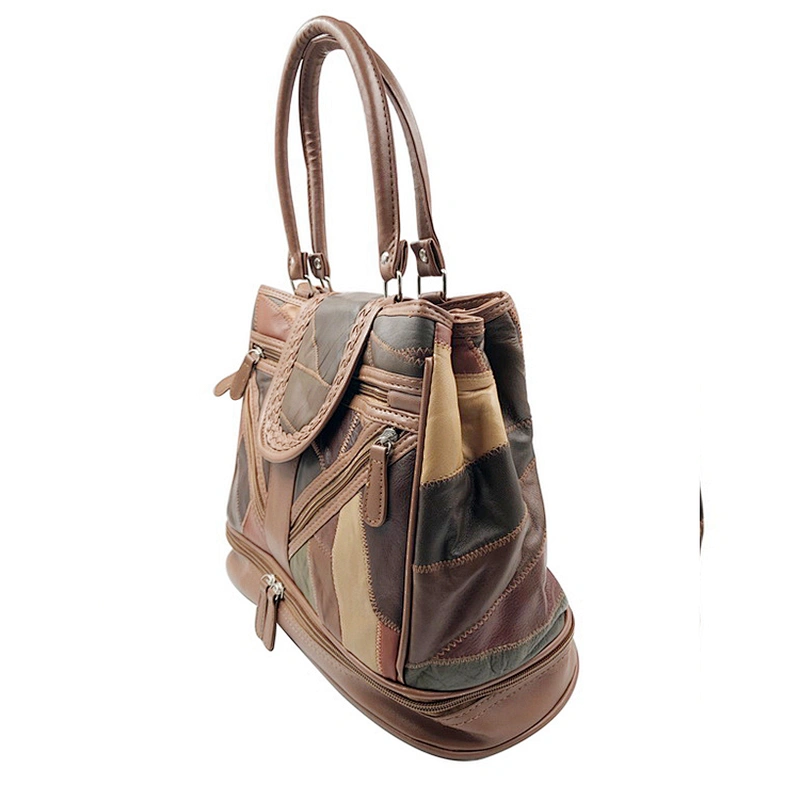2020 New Arriving WMS 3 Bags Compartment Patch Leather Crossbody Vintage Woman Leather Handbags Set