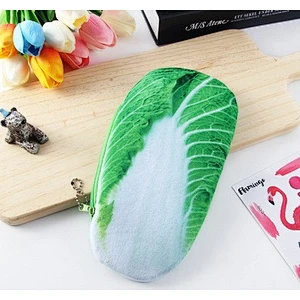 Creative Personality Funny Plush Vegetable Pencil Case Student 3d Simulation Stationery Bag