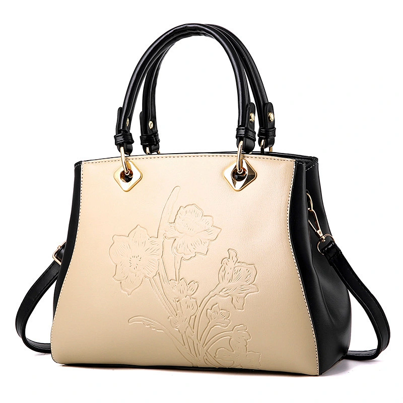 2019 Fashion cheap ladies pu shoulder bag flower tote bag handbag for women