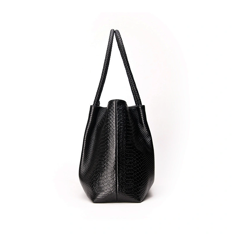 2020 Hot Sale Fashion Ladies Handbag Womens Black Genuine Leather Large Tote Bag