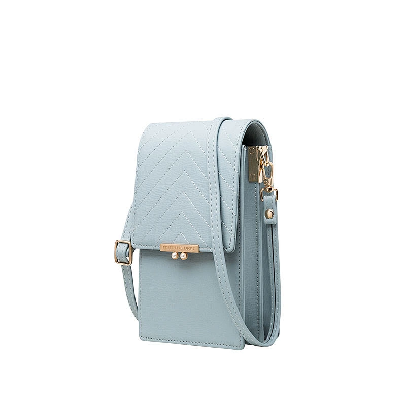 Korean Version Summer Mini Bag For Mobile Phone Stripe Geometric Female PU Messenger Bag