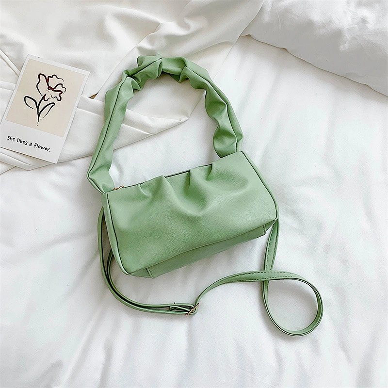 2020 New PU Leather Messenger Bag Summer Small Fresh Cloud Fold Bag Portable Shoulder Bag