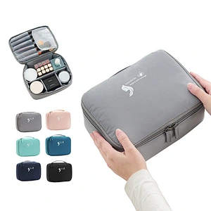 2020 New Memory Fabric Travel Cosmetic Bag For Make Up Women Men Makeup Cosmetic Bags Cases