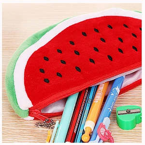 Fashion Cartoon Pencil Case Cute Watermelon Cosmetic Bag Stationery Bag Wholesale Plush Pencil Case