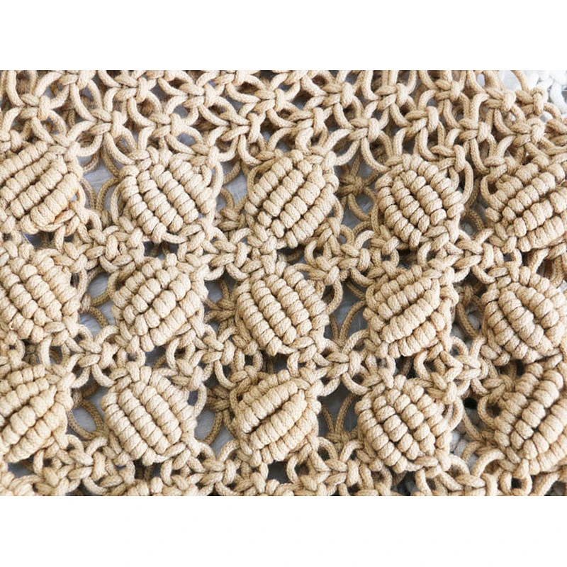 Low moq crochet net tote bag handmade bags women beach handbag