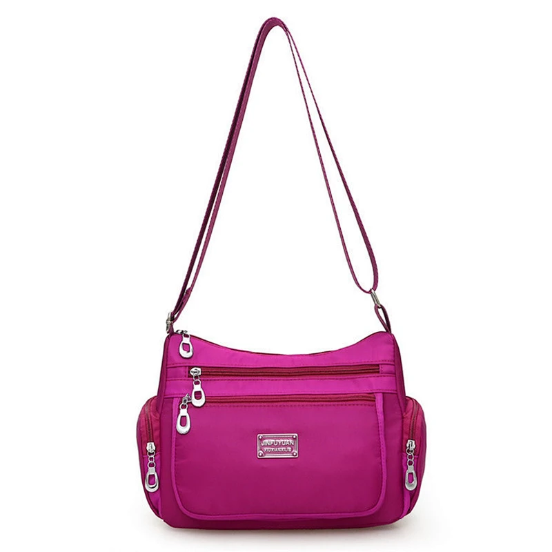 Wholesale China custom waterproof purple nylon women shoulder bag for ladies