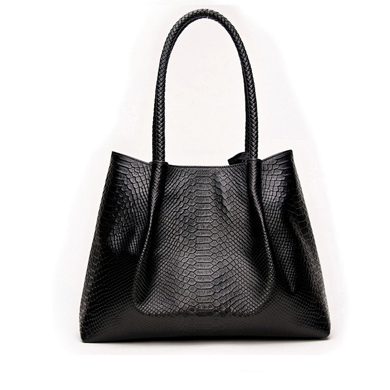 2020 Hot Sale Fashion Ladies Handbag Womens Black Genuine Leather Large Tote Bag