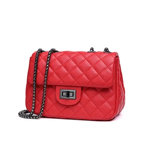 New trendy women genuine leather crossbody shoulder bags ladies chain sling bag