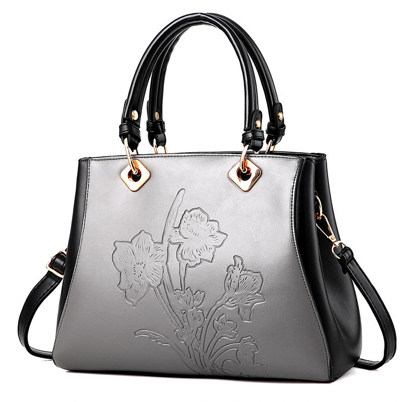 2019 Fashion cheap ladies pu shoulder bag flower tote bag handbag for women