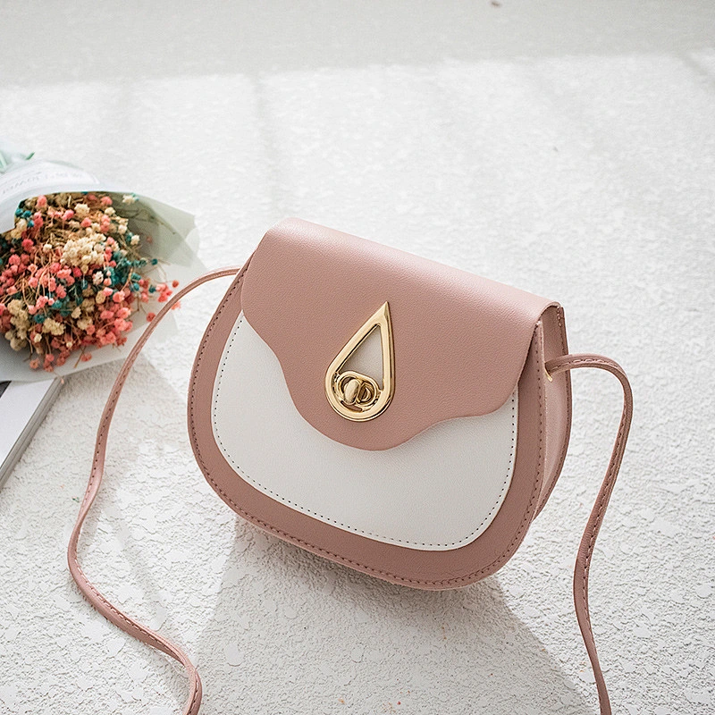Korean Version 2020 New Small Mobile Phone Bag Personality Water Drop Lock PU Female Shoulder Bag Crossbody Bag