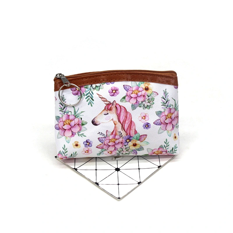 Factory direct cartoon unicorn coin purse cute pegasus children key coin purse mini wallet