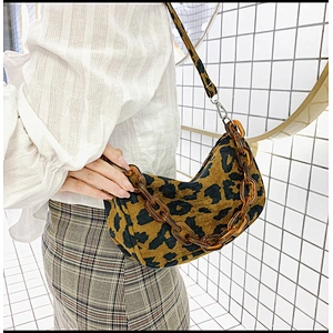 New Popular Bag Fashion All-Match Texture Animal Print Shoulder Bag Western Style Leopard Print Underarm Shoulder Bag