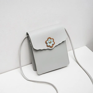 Fashion Retro Small Square Bag Flower Decoration Shoulder Bag Female Crossbody Bag