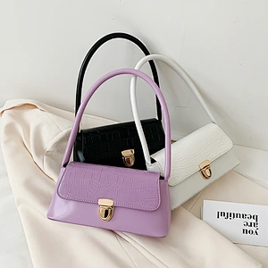 New Design Women Black White PU Leather Fashion Handbags 2021 Popular Simple Crossbody Shoulder Bag For Ladies