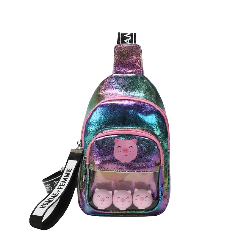 Fashion Holographic Leather Women Chest Bag Custom Design Laser Bag Sling Shoulder Bag