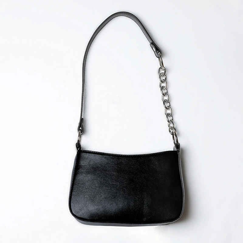 French Underarm Bag Design Handbag Stitching Metal Ring Chain Bag Retro Messenger Bag