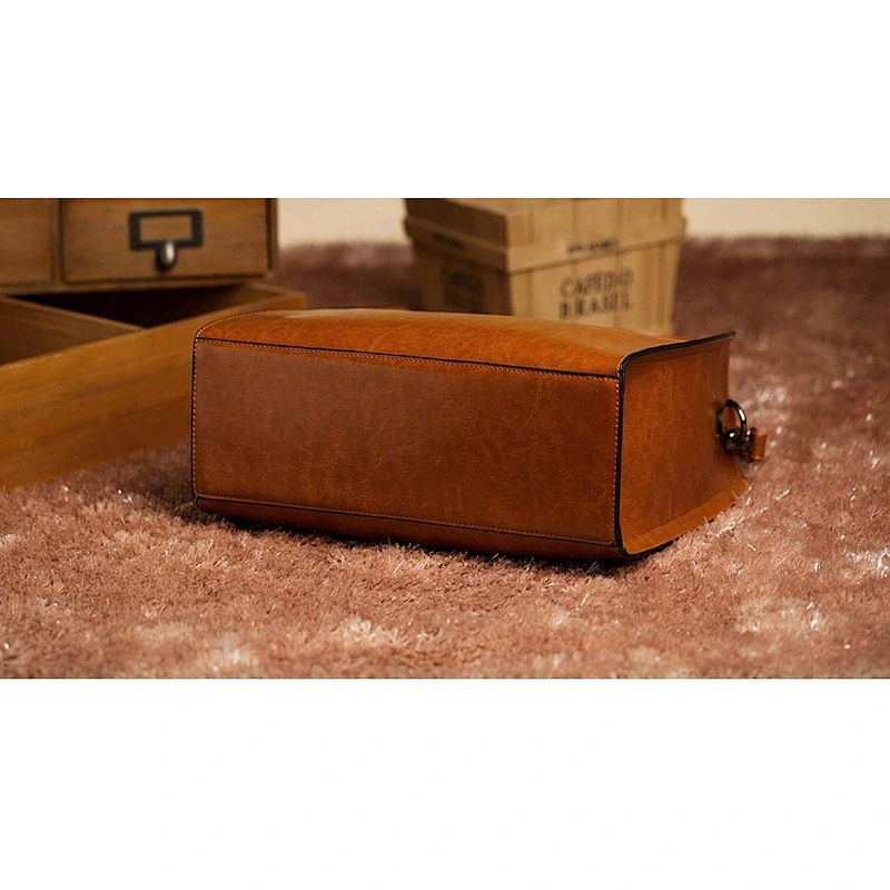 Oil Wax Leather Luxury Handbag Designer Lady Vintage Leather Handbag