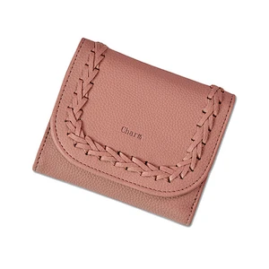 Wholesale New Design Young Girls 4 color stock Embossed weave girls money clip wallet