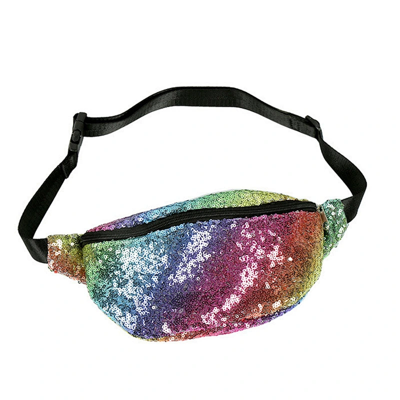 Mermaid Colorful Sequin Women'S Bag, Sports Leisure Waist Bag, Multi-Function Large Capacity Waist Bag Wholesale