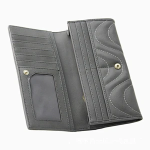 Fashion Simple Women Wallets Long Female Light Grey Leather Wallet Card Holder Women's Wallet