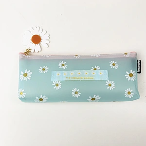 Little Daisy Girl Pencil Case Creative Simple Multifunctional Pure Color School Stationery Pen Packaging Bag