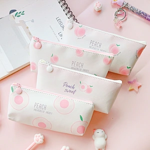 Japanese Creative Large-Capacity Pencil Case Female Simple Korean Cute Peach Children Stationery Bag