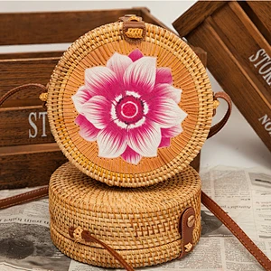 Handmade Women Rattan Bags Bohemian Straw Shoulder Crossbody Bags