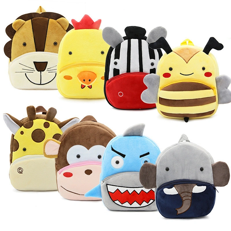 Cute Plush Toy Backpack Custom Wolf Deer Puppy Giant Panda Penguin Rabbit Koala Cat Teddy Bear Child Animal Plush Backpack