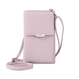 Wholesale hot selling pu leather mini sling bag cell phone purse crossbody bag with wallet card